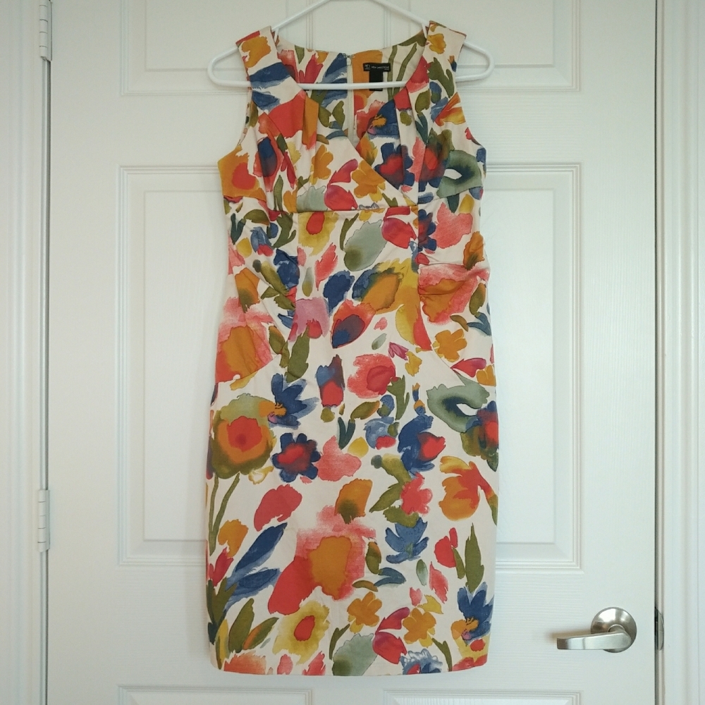 Fitted Spring Watercolor Dress